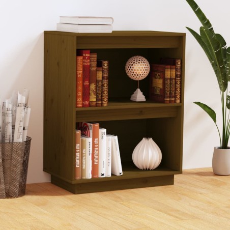 vidaXL Mesa consola de madera maciza de pino marrón miel 60x34x75 cm