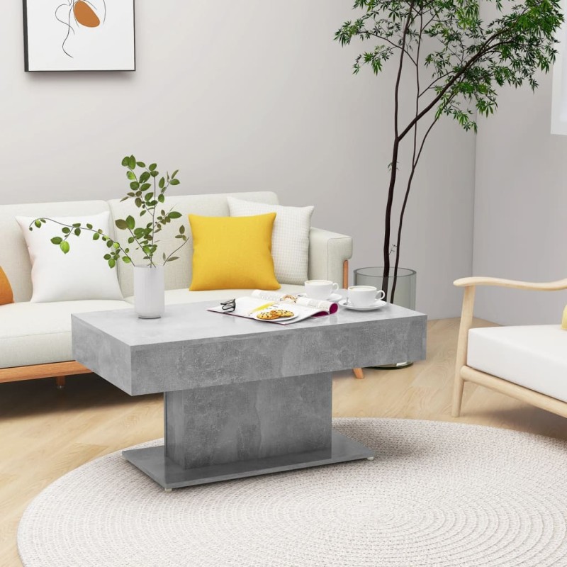vidaXL Mesa de centro madera contrachapada gris hormigón 96x50x45 cm vidaXL Mesa de centro madera contrachapada gris hormigón 96x50x45 cm
