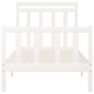 vidaXL Estructura de cama madera maciza de pino blanco 100x200 cm
