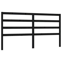vidaXL Cabecero de cama madera maciza de pino negro 206x4x100 cm