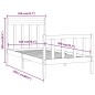 vidaXL Estructura de cama madera maciza de pino blanco 100x200 cm