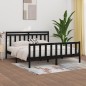 vidaXL Estructura de cama de madera maciza de pino negra 200x200 cm vidaXL Estructura de cama de madera maciza de pino negra 200x200 cm