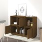 vidaXL Aparador de madera maciza de pino marrón miel 110,35x35x80 cm vidaXL Aparador de madera maciza de pino marrón miel 110,35x35x80 cm
