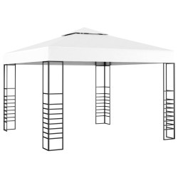 vidaXL Carpa cenador de jardín blanco 3x3 m