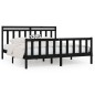 vidaXL Estructura de cama de madera maciza de pino negra 200x200 cm vidaXL Estructura de cama de madera maciza de pino negra 200x200 cm