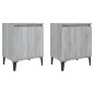 vidaXL Mesitas de noche 2 uds patas de metal gris Sonoma 40x30x50 cm vidaXL Mesitas de noche 2 uds patas de metal gris Sonoma 40x30x50 cm