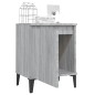 vidaXL Mesitas de noche 2 uds patas de metal gris Sonoma 40x30x50 cm vidaXL Mesitas de noche 2 uds patas de metal gris Sonoma 40x30x50 cm
