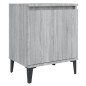 vidaXL Mesitas de noche 2 uds patas de metal gris Sonoma 40x30x50 cm vidaXL Mesitas de noche 2 uds patas de metal gris Sonoma 40x30x50 cm