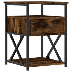 vidaXL Mesita de noche madera de ingeniería roble ahumado 40x42x55 cm