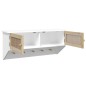 vidaXL Perchero de pared madera contrachapada blanco y ratán natural vidaXL Perchero de pared madera contrachapada blanco y ratán natural