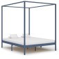 vidaXL Cama con dosel de madera maciza de pino gris 180x200 cm vidaXL Cama con dosel de madera maciza de pino gris 180x200 cm