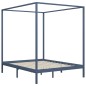 vidaXL Cama con dosel de madera maciza de pino gris 180x200 cm vidaXL Cama con dosel de madera maciza de pino gris 180x200 cm