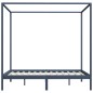 vidaXL Cama con dosel de madera maciza de pino gris 180x200 cm vidaXL Cama con dosel de madera maciza de pino gris 180x200 cm