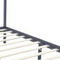 vidaXL Cama con dosel de madera maciza de pino gris 180x200 cm vidaXL Cama con dosel de madera maciza de pino gris 180x200 cm