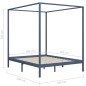 vidaXL Cama con dosel de madera maciza de pino gris 180x200 cm vidaXL Cama con dosel de madera maciza de pino gris 180x200 cm