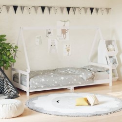vidaXL Estructura de cama para niños madera de pino blanco 80x200 cm
