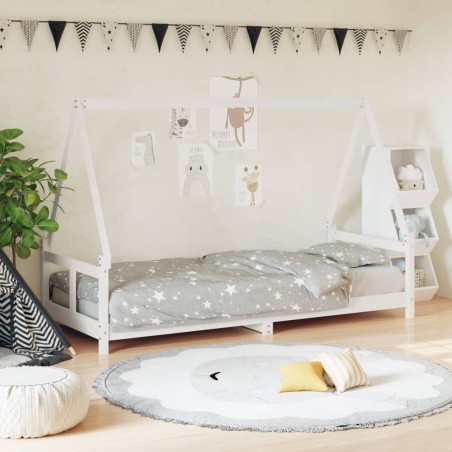 vidaXL Estructura de cama para niños madera de pino blanco 80x200 cm