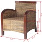 vidaXL Sillón de ratán tejido a mano 