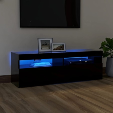 vidaXL Mueble de TV con luces LED negro 120x35x40 cm
