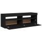 vidaXL Mueble de TV con luces LED negro 120x35x40 cm