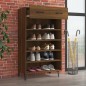 vidaXL Mueble zapatero madera contrachapada roble marrón 60x35x105 cm
