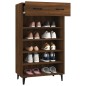 vidaXL Mueble zapatero madera contrachapada roble marrón 60x35x105 cm