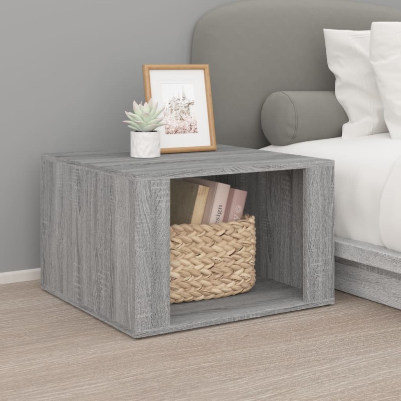 vidaXL Mesita de noche madera contrachapada gris Sonoma 57x55x36 cm