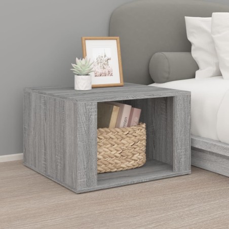 vidaXL Mesita de noche madera contrachapada gris Sonoma 57x55x36 cm
