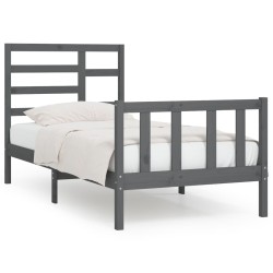 vidaXL Estructura de cama madera maciza de pino gris 100x200 cm
