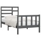 vidaXL Estructura de cama madera maciza de pino gris 100x200 cm vidaXL Estructura de cama madera maciza de pino gris 100x200 cm