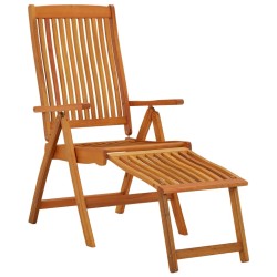 vidaXL Sillas de jardín plegables reposapiés 2 uds madera de eucalipto