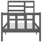 vidaXL Estructura de cama madera maciza de pino gris 100x200 cm vidaXL Estructura de cama madera maciza de pino gris 100x200 cm