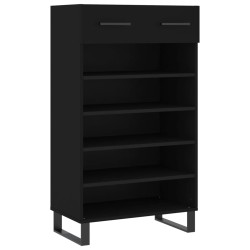 vidaXL Zapatero madera de ingeniería negro 60x35x105 cm
