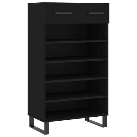 vidaXL Zapatero madera de ingeniería negro 60x35x105 cm