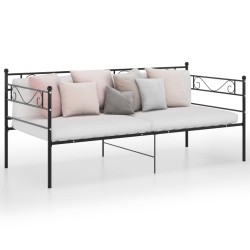 vidaXL Estructura de sofá cama de metal negro 90x200 cm