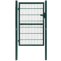 vidaXL Cancela de valla 2D individual verde 106x170 cm