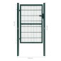 vidaXL Cancela de valla 2D individual verde 106x170 cm vidaXL Cancela de valla 2D individual verde 106x170 cm