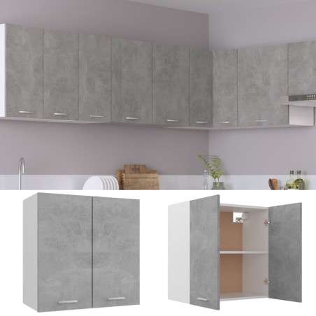 vidaXL Armario colgante contrachapada gris hormigón 60x31x60 cm