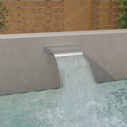 vidaXL Fuente de piscina acero inoxidable plateada 45x9x26 cm  