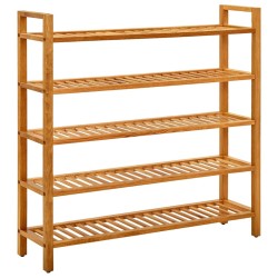 vidaXL Zapatero con 5 estantes madera maciza de roble 100x27x100 cm