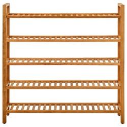 vidaXL Zapatero con 5 estantes madera maciza de roble 100x27x100 cm