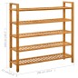 vidaXL Zapatero con 5 estantes madera maciza de roble 100x27x100 cm vidaXL Zapatero con 5 estantes madera maciza de roble 100x27x100 cm