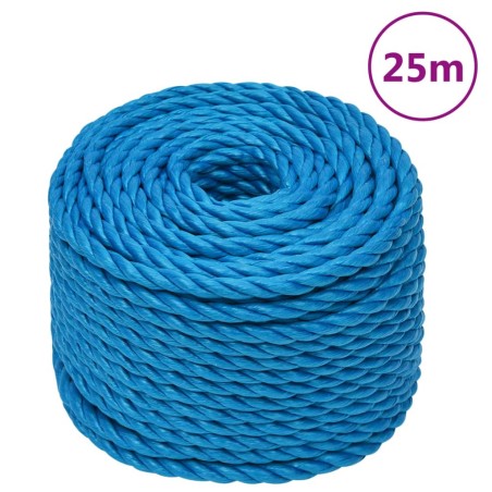 vidaXL Cuerda de trabajo polipropileno azul 14 mm 25 m