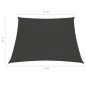 vidaXL Toldo de vela gris antracita HDPE 160 g/m² 3/4x3 m vidaXL Toldo de vela gris antracita HDPE 160 g/m² 3/4x3 m