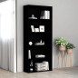 vidaXL Estantería de 5 niveles madera contrachapada negra 80x30x189 cm vidaXL Estantería de 5 niveles madera contrachapada negra 80x30x189 cm