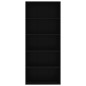 vidaXL Estantería de 5 niveles madera contrachapada negra 80x30x189 cm vidaXL Estantería de 5 niveles madera contrachapada negra 80x30x189 cm