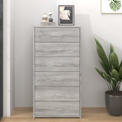 vidaXL Aparador con 6 cajones contrachapado gris Sonoma 50x34x96 cm