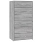 vidaXL Aparador con 6 cajones contrachapado gris Sonoma 50x34x96 cm
