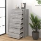 vidaXL Aparador con 6 cajones contrachapado gris Sonoma 50x34x96 cm