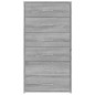 vidaXL Aparador con 6 cajones contrachapado gris Sonoma 50x34x96 cm